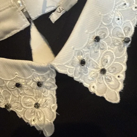 NWT Vilci Milano Women Long Sleeve Sweater With White Colllar Size Small‎ - Picture 3 of 7